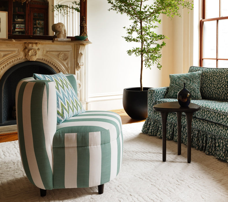 Perennials Go To Stripe Blue Jean Fabric Sample 570-501