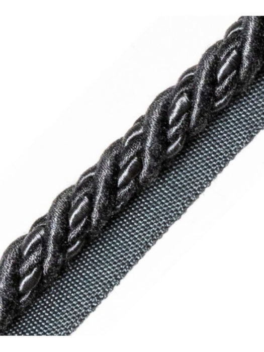 Scalamandre Harmonie Cord With Tape A Anthracite Trim Sample PL67590073