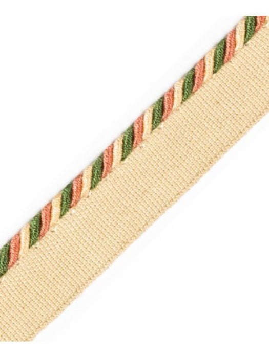 Scalamandre Cord With Tape Corail Et Vert Trim PL64660253