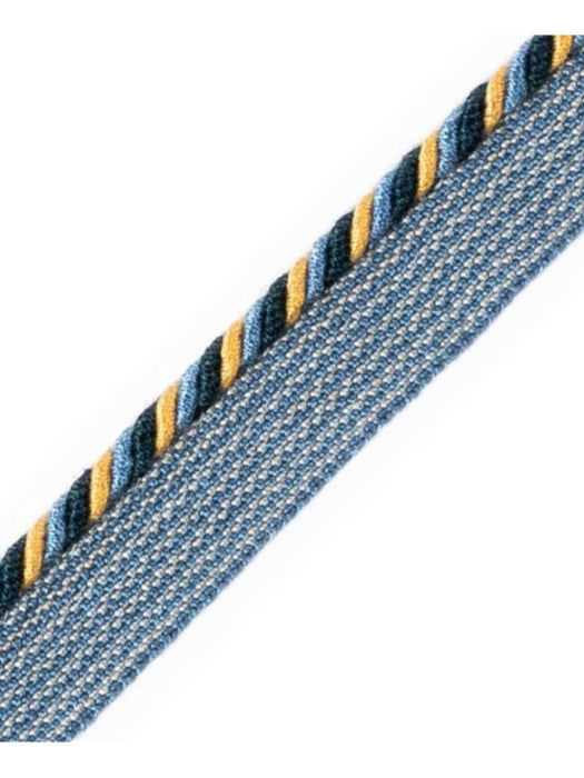Scalamandre Cord With Tape Beige Et Bleu Trim Sample PL64660281