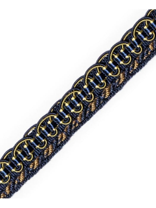 Scalamandre Gimp Marine Et Bronze Trim Sample PL64320301