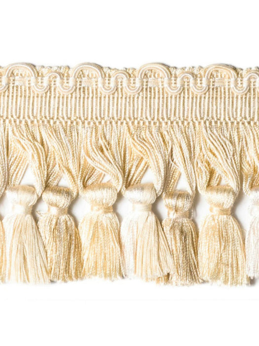 Scalamandre Safari Tassel Fringe Ivory Trim Sample PL44440401