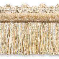 Scalamandre Safari Fringe With Chenille Beige Trim PL44230402