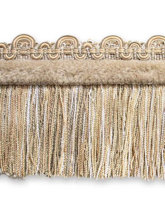 Scalamandre Safari Fringe With Chenille Taupe Trim Sample PL44230403