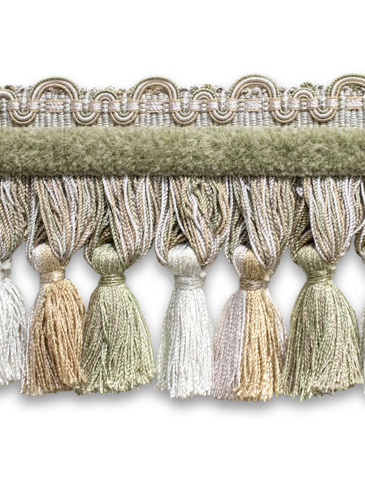 Scalamandre Safari Tassel Fringe Chenille Pewter Trim Sample PL44240404