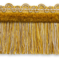 Scalamandre Safari Fringe With Chenille Saffron Trim PL44230406