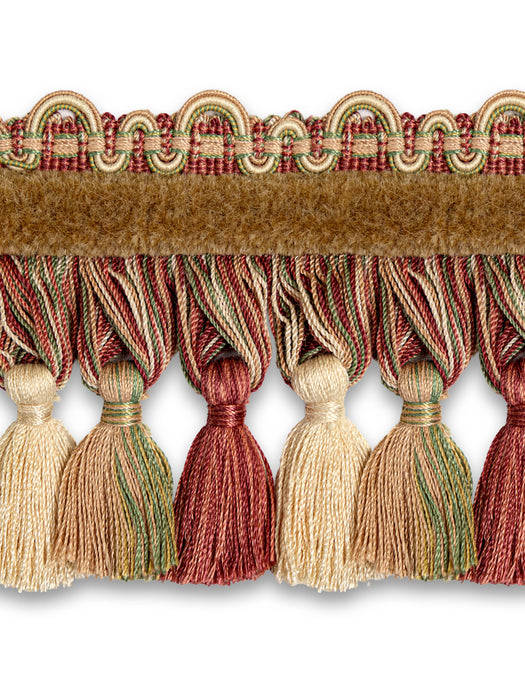 Scalamandre Safari Tassel Fringe Chenille Tea Rose Trim Sample PL44240409