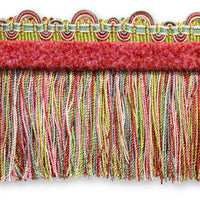 Scalamandre Safari Fringe With Chenille Teal/Rose Trim PL44230410