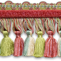 Scalamandre Safari Tassel Fringe Chenille Teal/Rose Trim PL44240410