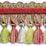 Scalamandre Safari Tassel Fringe Chenille Teal/Rose Trim PL44240410