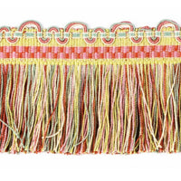 Scalamandre Safari Cut Fringe Teal/Rose Trim PL44430410