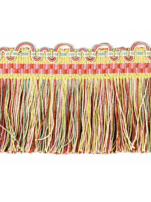 Scalamandre Safari Cut Fringe Teal/Rose Trim PL44430410