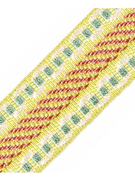 Scalamandre Safari Galon Teal/Rose Trim Sample PL44460410