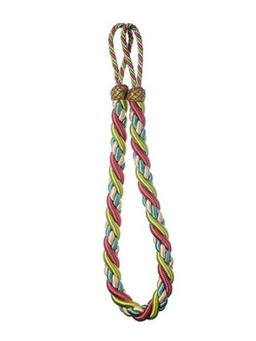 Scalamandre Safari Rope Tieback Teal/Rose Trim Sample PL44730410