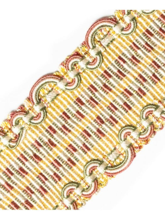 Scalamandre Safari Braid Rose/Gold/Green Trim Sample PL44410411