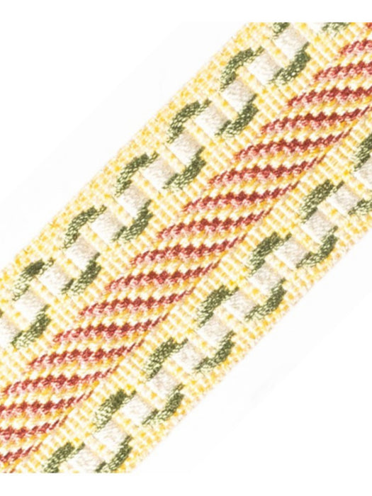 Scalamandre Safari Galon Rose/Gold/Green Trim Sample PL44460411