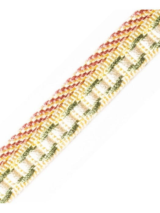 Scalamandre Safari Piping With Tape Rose/Gold/Green Trim PL44560411