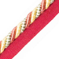 Scalamandre Safari Cord With Tape B Rose/Gold/Green Trim PL44640411