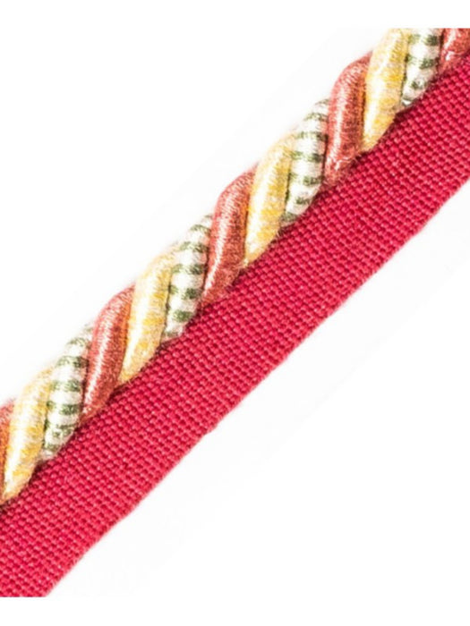 Scalamandre Safari Cord With Tape B Rose/Gold/Green Trim PL44640411
