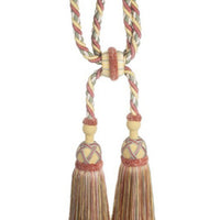 Scalamandre Safari Cut Fringe Tieback A Rose/Gold/Green Trim PL44770411