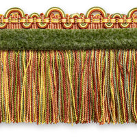 Scalamandre Safari Fringe With Chenille Sage/Rose Trim PL44230412
