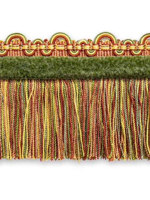 Scalamandre Safari Fringe With Chenille Sage/Rose Trim PL44230412