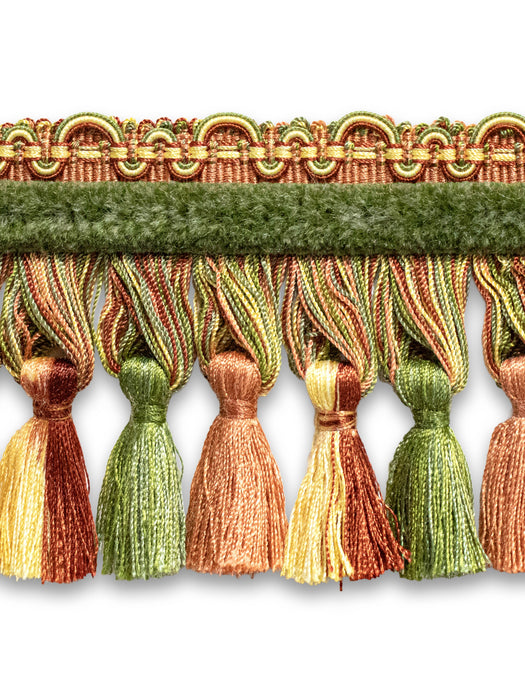 Scalamandre Safari Tassel Fringe Chenille Sage/Rose Trim PL44240412