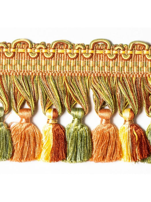 Scalamandre Safari Tassel Fringe Sage/Rose Trim Sample PL44440412