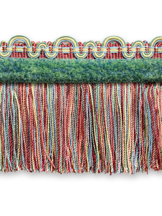 Scalamandre Safari Fringe With Chenille Rose/Blue Trim Sample PL44230413