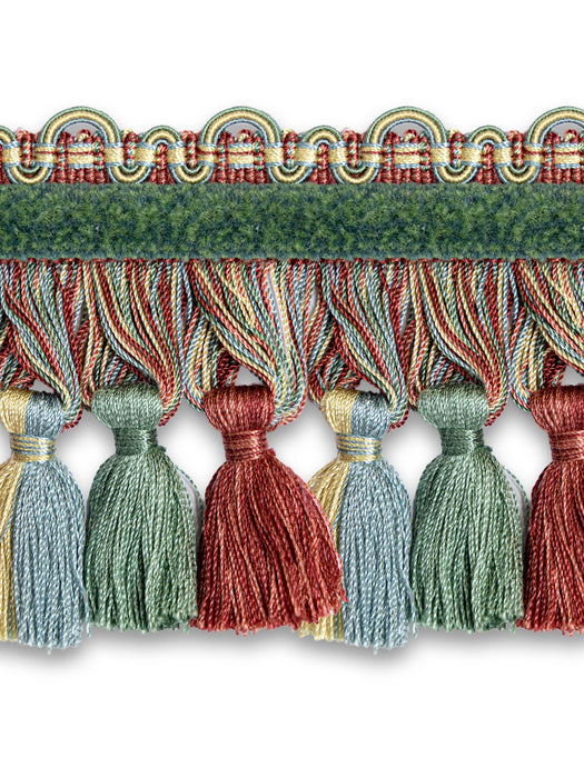Scalamandre Safari Tassel Fringe Chenille Rose/Blue Trim PL44240413