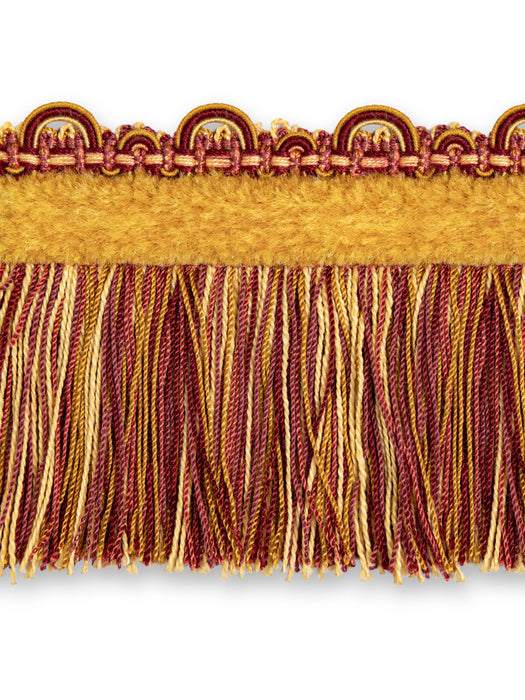 Scalamandre Safari Fringe With Chenille Claret/Rose Trim Sample PL44230414