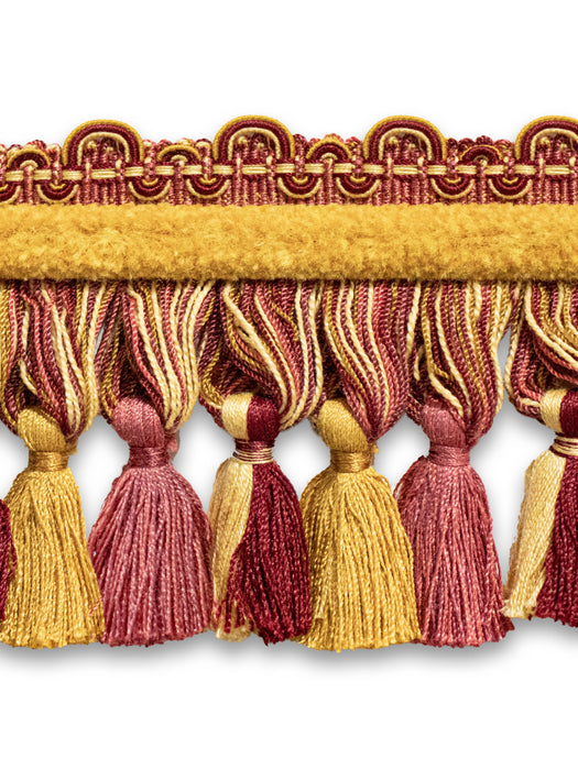 Scalamandre Safari Tassel Fringe Chenille Claret/Rose Trim Sample PL44240414