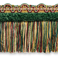 Scalamandre Safari Fringe With Chenille Hunter/Bordeaux Trim PL44230415