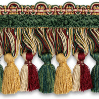 Scalamandre Safari Tassel Fringe Chenille Hunter/Bordeaux Trim PL44240415