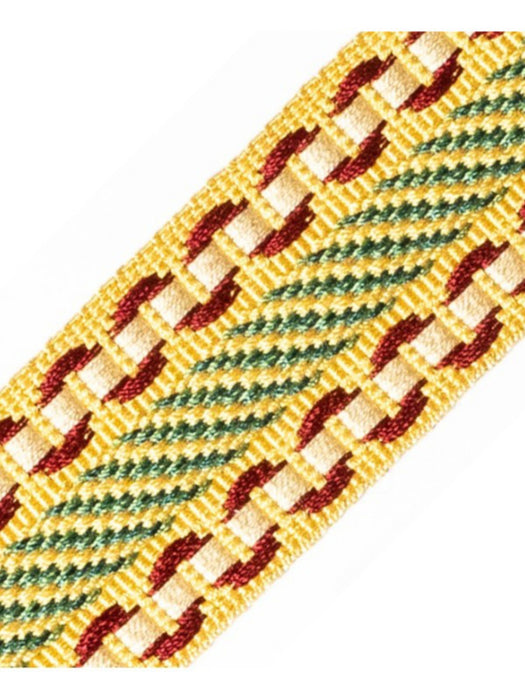 Scalamandre Safari Galon Hunter/Bordeaux Trim Sample PL44460415