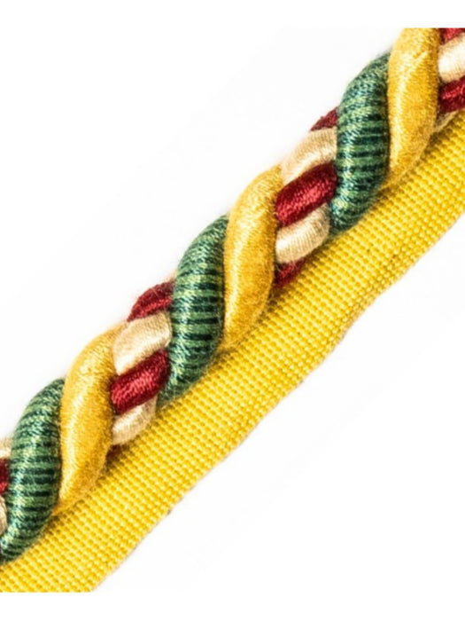 Scalamandre Safari Cord With Tape A Hunter/Bordeaux Trim Sample PL44590415