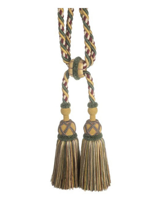 Scalamandre Safari Cut Fringe Tieback A Hunter/Bordeaux Trim Sample PL44770415