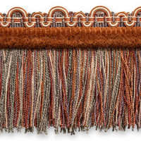 Scalamandre Safari Fringe With Chenille Slate/Clay Trim PL44230416