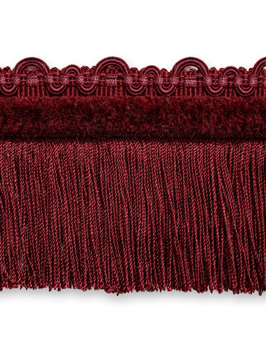 Scalamandre Safari Fringe With Chenille Garnet Trim Sample PL44230417