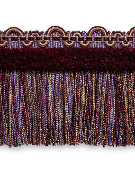 Scalamandre Safari Fringe With Chenille Amthy/Burg/Multi Trim Sample PL44230418