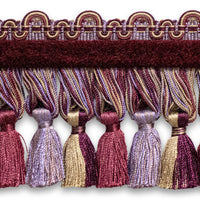 Scalamandre Safari Tassel Fringe Chenille Amthy/Burg/Multi Trim PL44240418