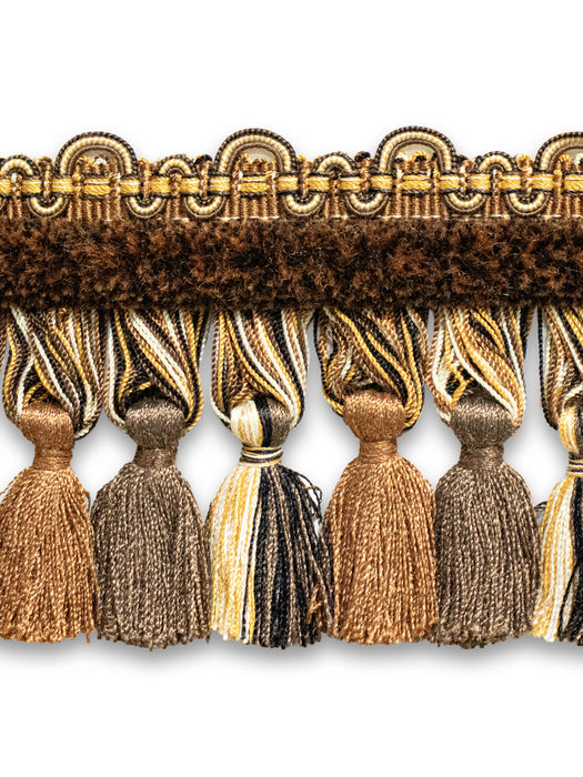 Scalamandre Safari Tassel Fringe Chenille Bronze Trim Sample PL44240419