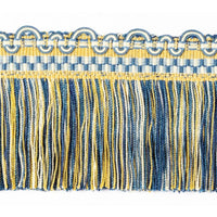 Scalamandre Safari Cut Fringe Royal Blue / Gold Trim PL44430420