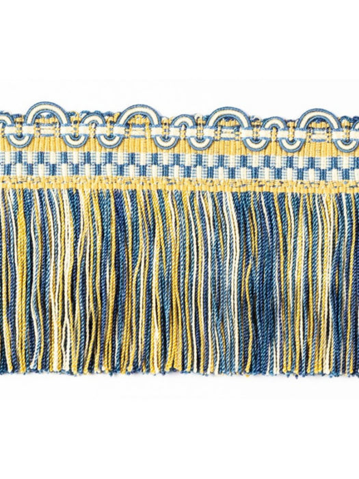 Scalamandre Safari Cut Fringe Royal Blue / Gold Trim PL44430420