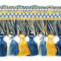 Scalamandre Safari Tassel Fringe Royal Blue / Gold Trim PL44440420