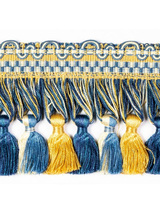 Scalamandre Safari Tassel Fringe Royal Blue / Gold Trim PL44440420