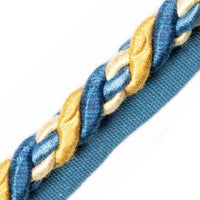 Scalamandre Safari Cord With Tape A Royal Blue / Gold Trim PL44590420