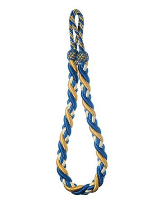 Scalamandre Safari Rope Tieback Royal Blue / Gold Trim Sample PL44730420