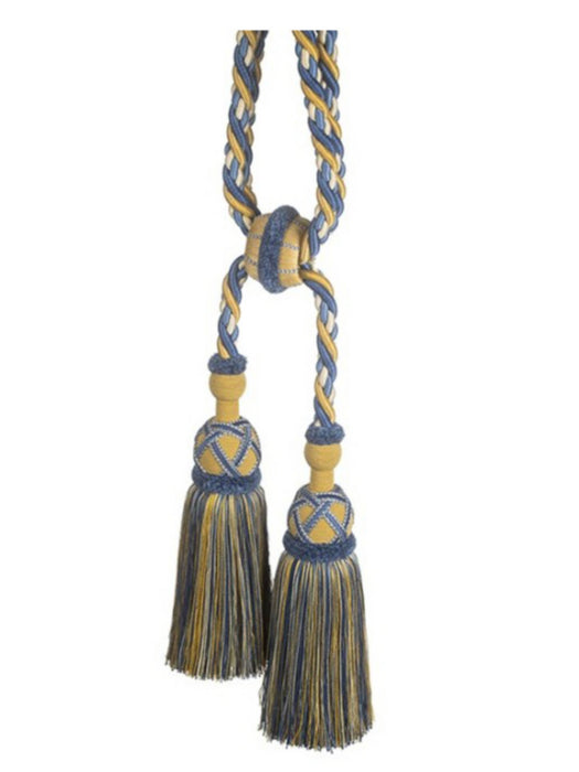 Scalamandre Safari Cut Fringe Tieback A Royal Blue / Gold Trim PL44770420