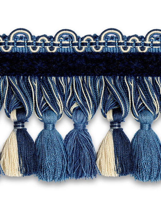 Scalamandre Safari Tassel Fringe Chenille Sapphire Trim Sample PL44240422